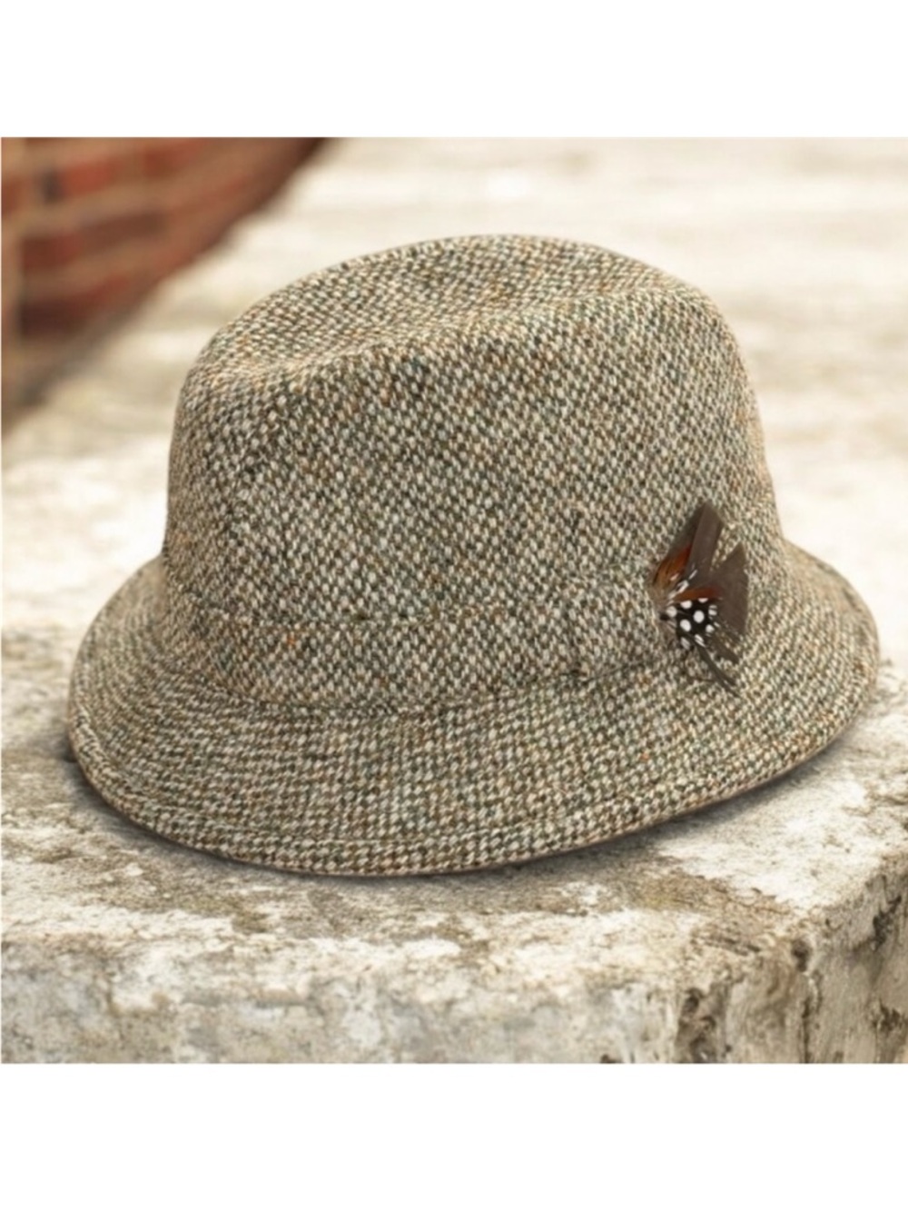 Vintage Harris Tweed Hat Trilby Fedora 100% Wool Failsworth M Medium